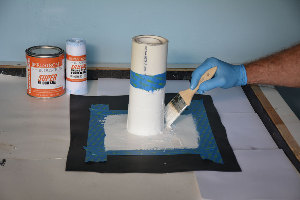 Apply final coat of Super Silicone Seal covering the fleece completely