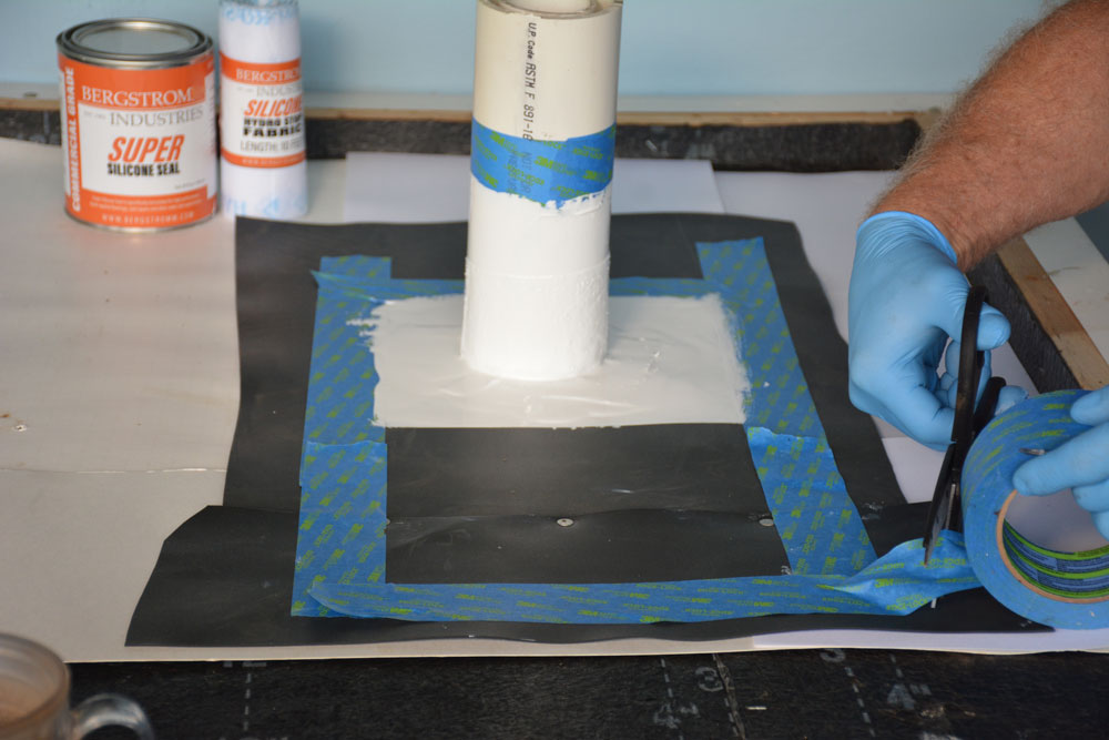 Repairing a seam on an EPDM Rubber Roof with Super Silicone Seal