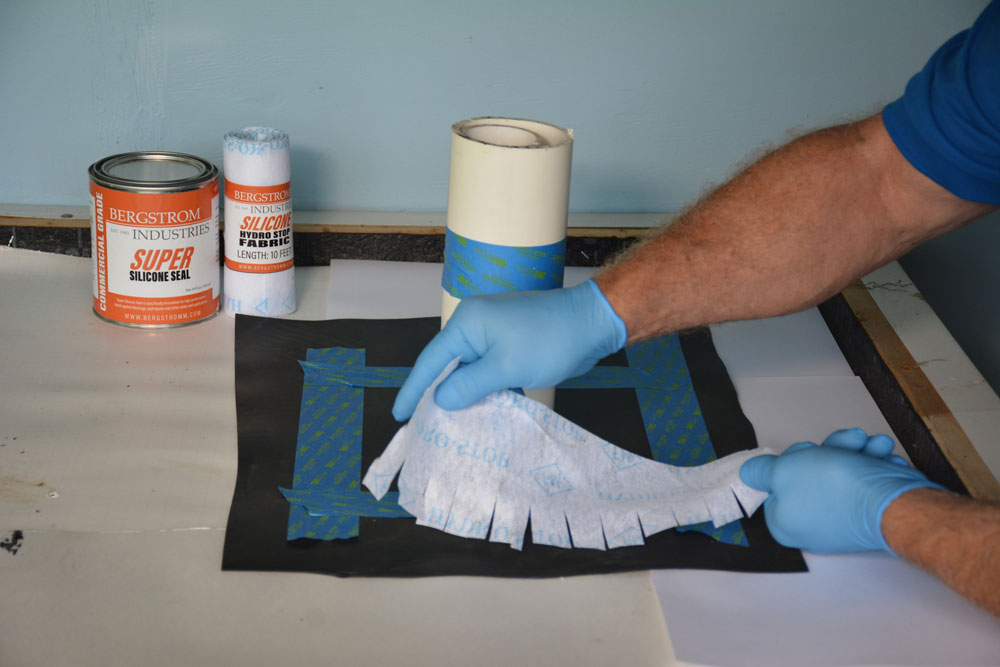 Cut tabs about 2 inches deep in the measured fleece